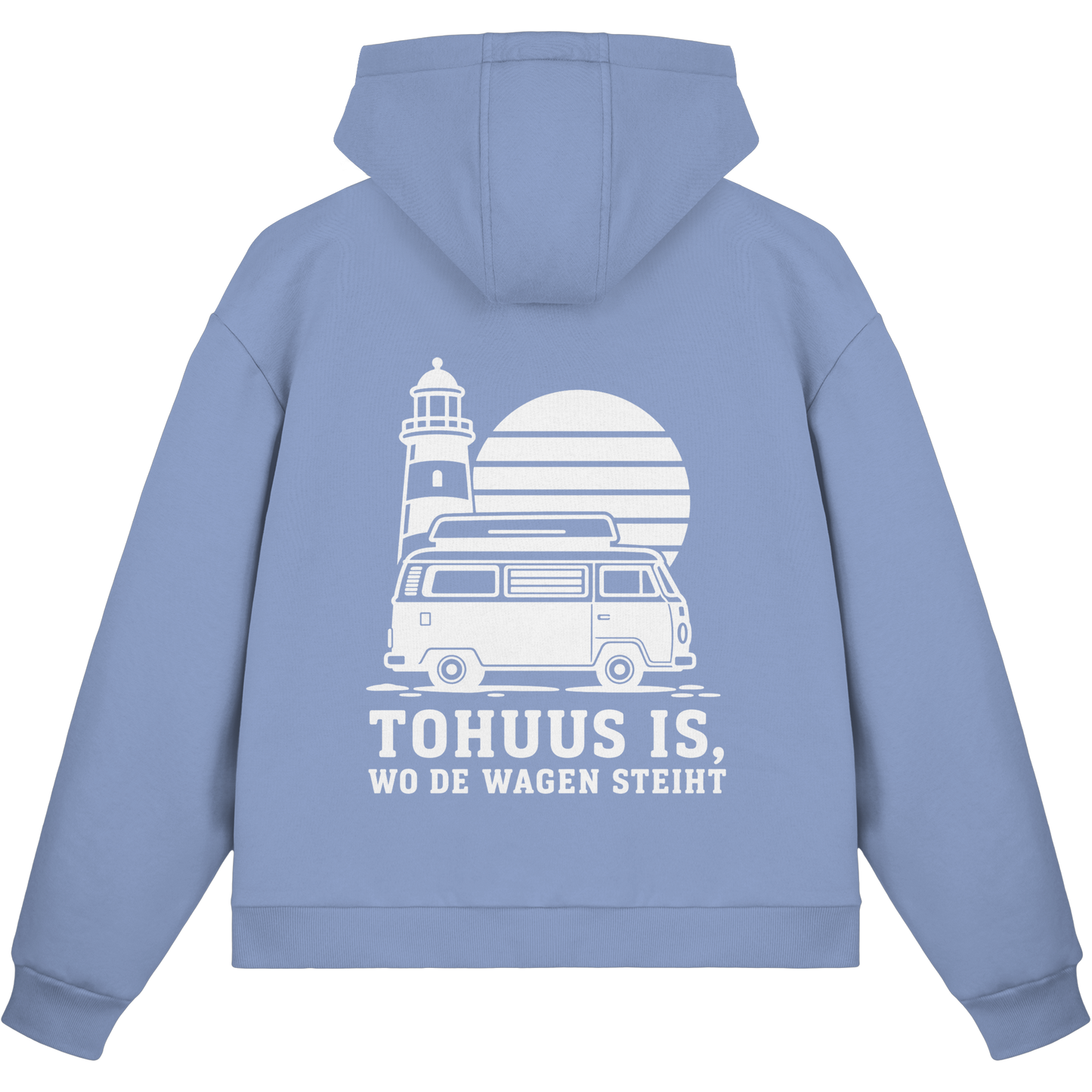 Tohuus is wo de Wagen steiht - Fluffy Zipper mit weißem Druck