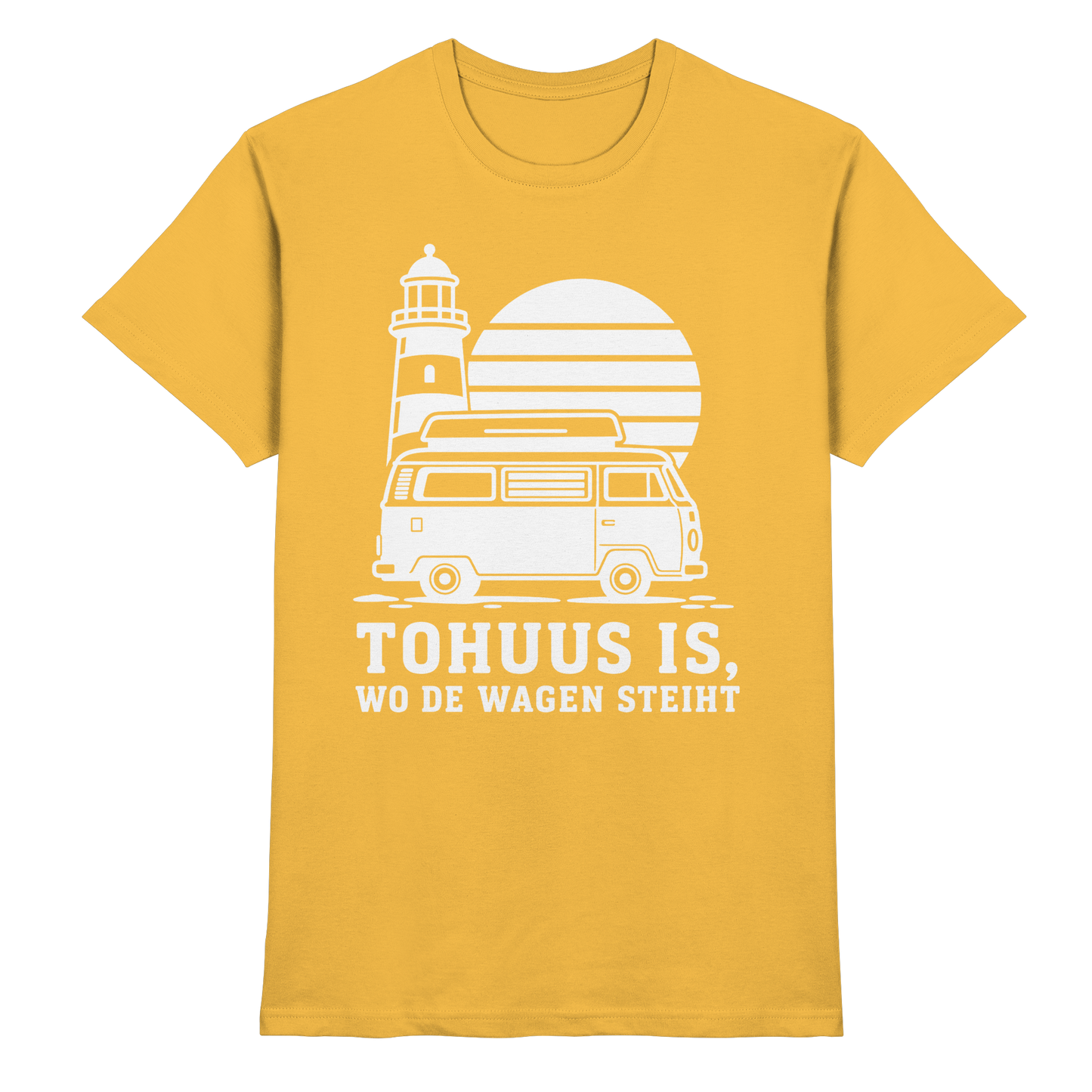 Tohuus is, wo de Wagen steiht – Herren Shirt für Camper und Küstenfans
