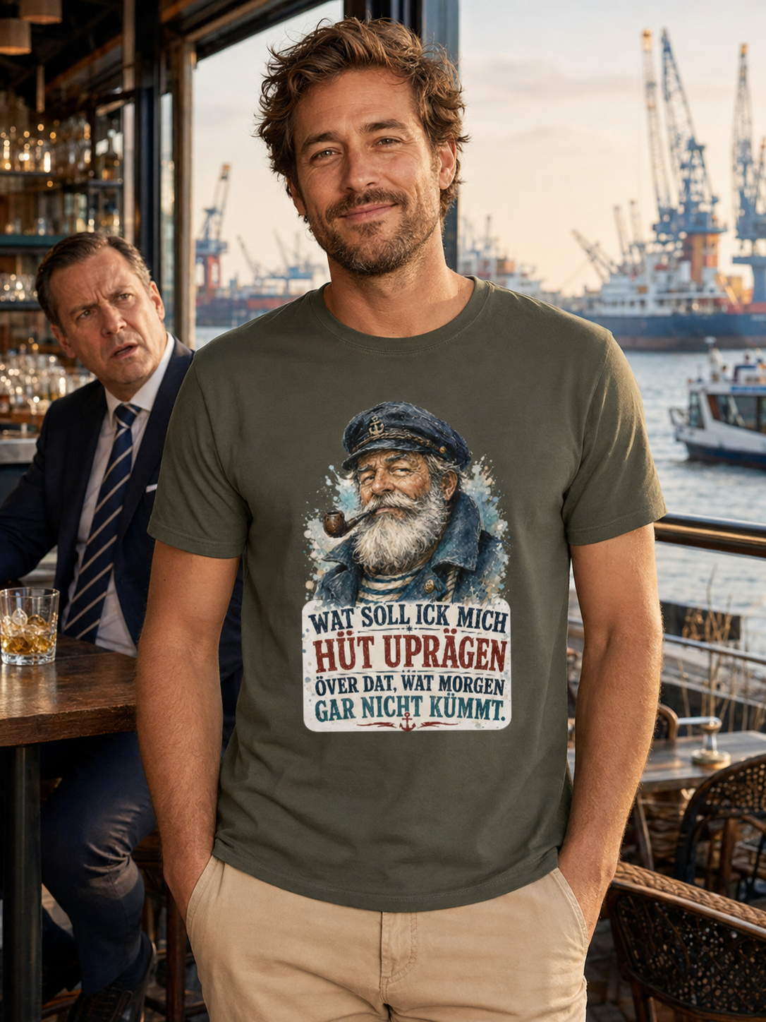 Wat soll ick mich hüt uprägen – Männer-Shirt mit norddeutscher Humor