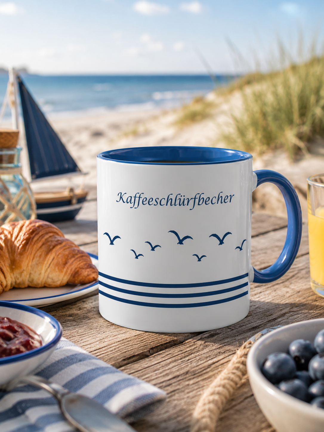 Kaffeeschlürfbecher - Der Pott für den ersten Schluck am Morgen - zweifarbig