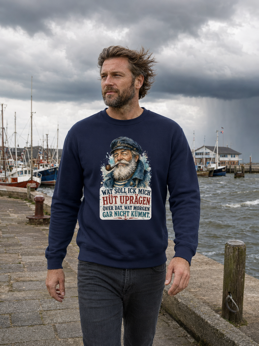 Wat soll ick mich hüt uprägen – Sweatshirt für Männer