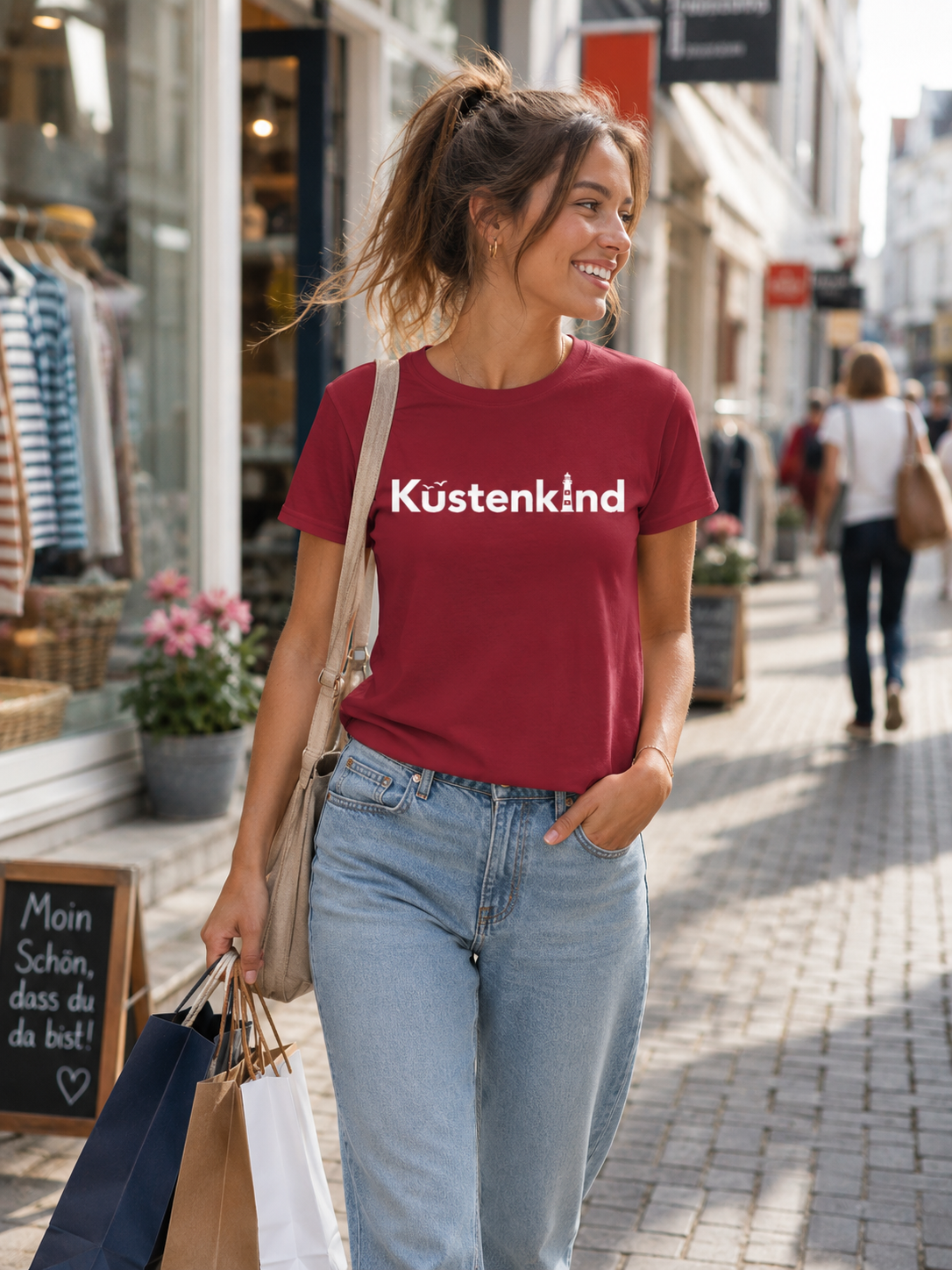 Küstenkind - maritimes T-Shirt aus Baumwolle. Wo kommst Du her ?
