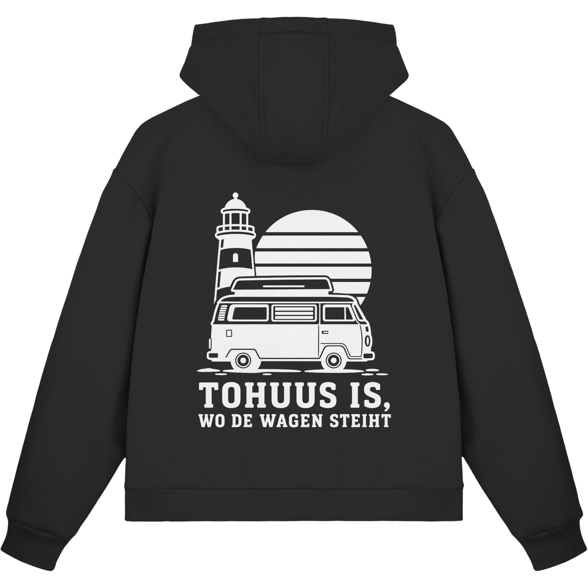 Tohuus is wo de Wagen steiht - Fluffy Zipper mit weißem Druck