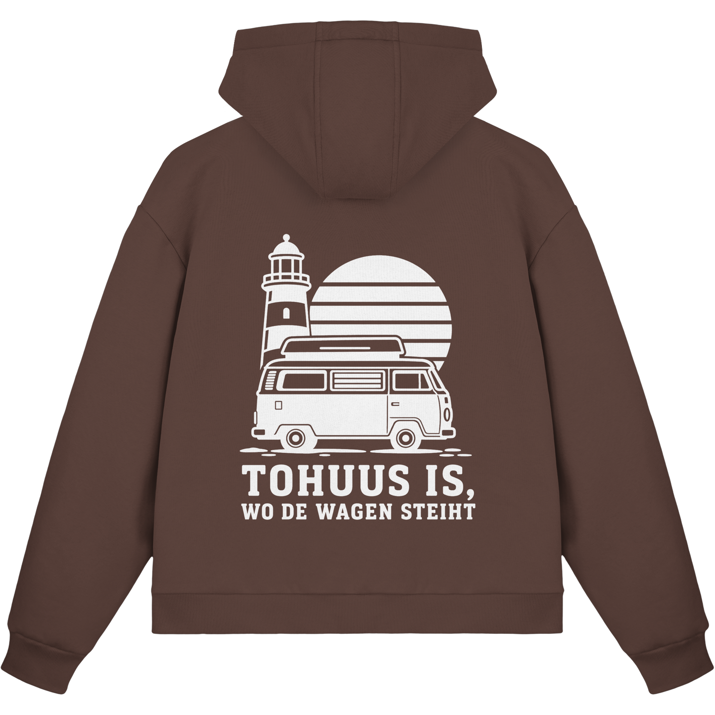 Tohuus is wo de Wagen steiht - Fluffy Zipper mit weißem Druck
