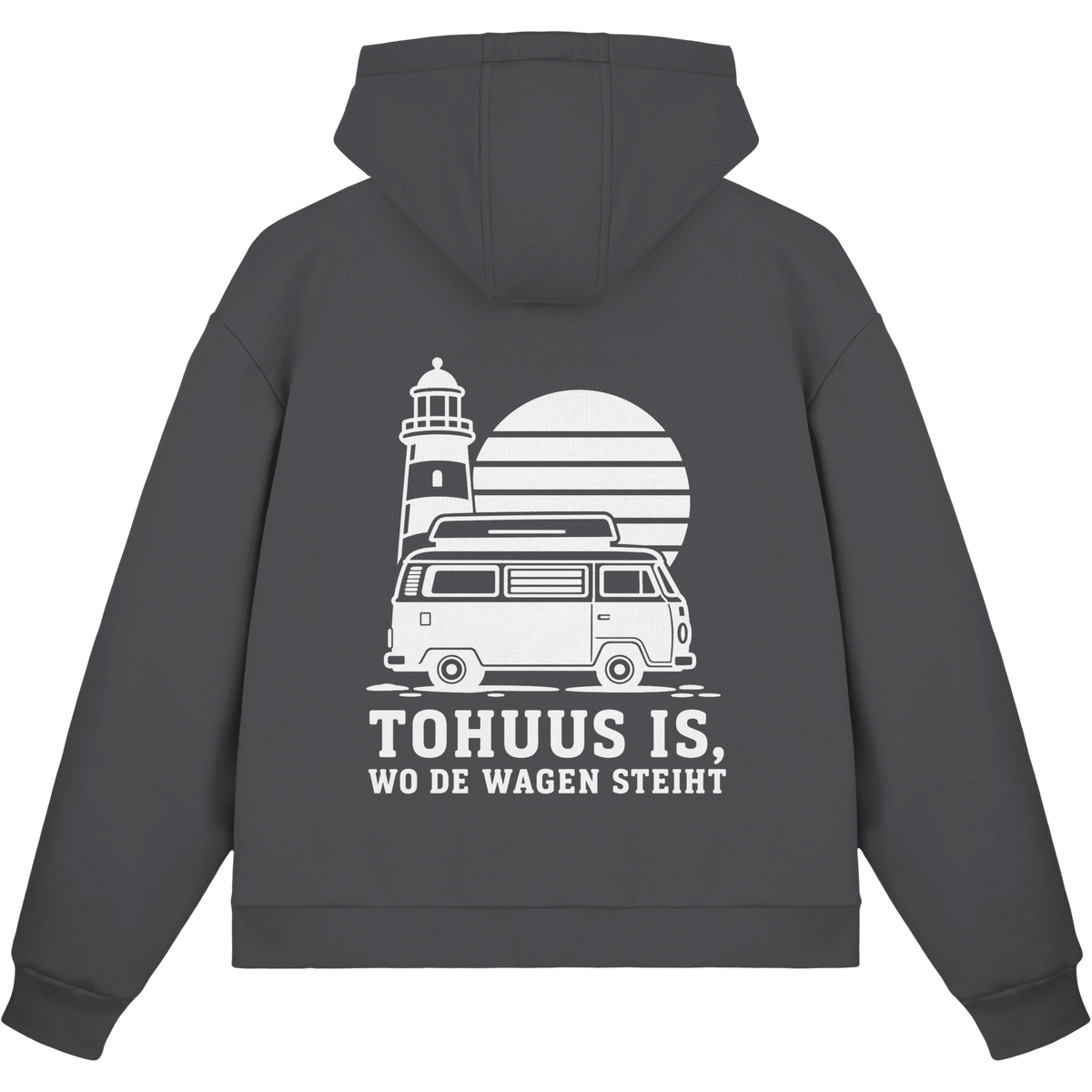 Tohuus is wo de Wagen steiht - Fluffy Zipper mit weißem Druck