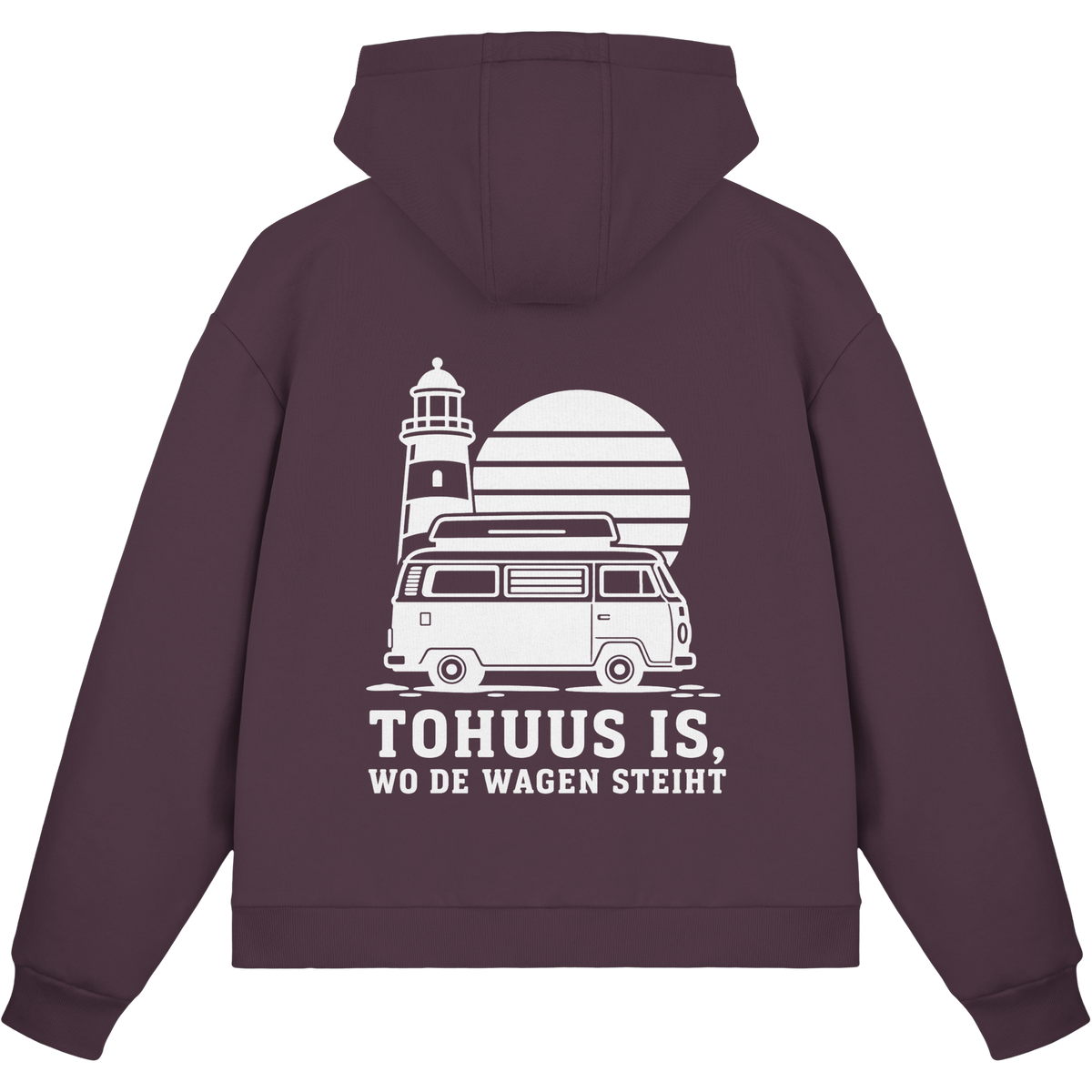 Tohuus is wo de Wagen steiht - Fluffy Zipper mit weißem Druck
