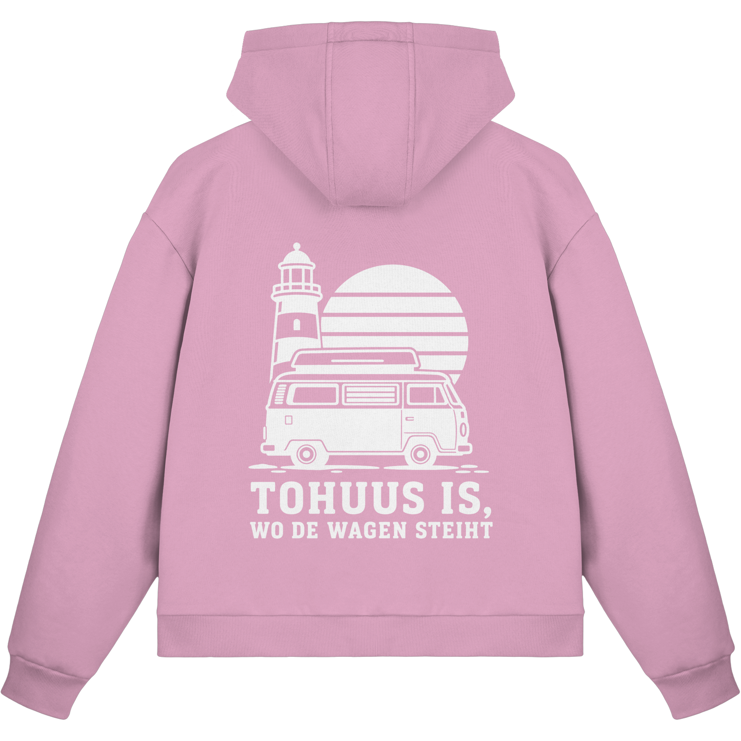 Tohuus is wo de Wagen steiht - Fluffy Zipper mit weißem Druck