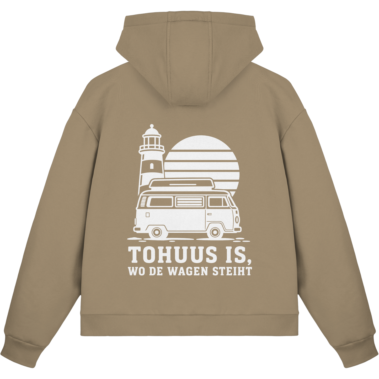 Tohuus is wo de Wagen steiht - Fluffy Zipper mit weißem Druck