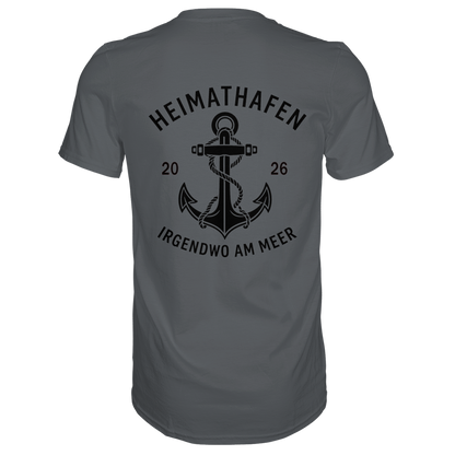 Premium T-Shirt  „Heimathafen“ – mit großem Rückendruck