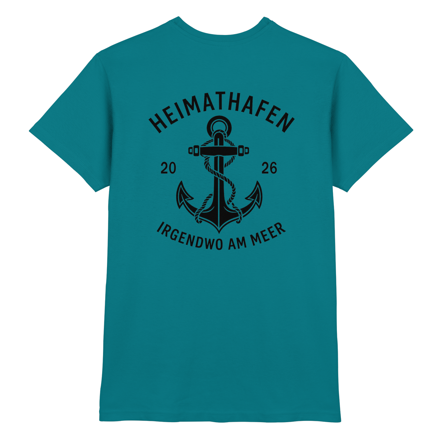 Premium T-Shirt  „Heimathafen“ – mit großem Rückendruck