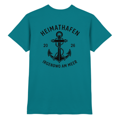 Premium T-Shirt  „Heimathafen“ – mit großem Rückendruck