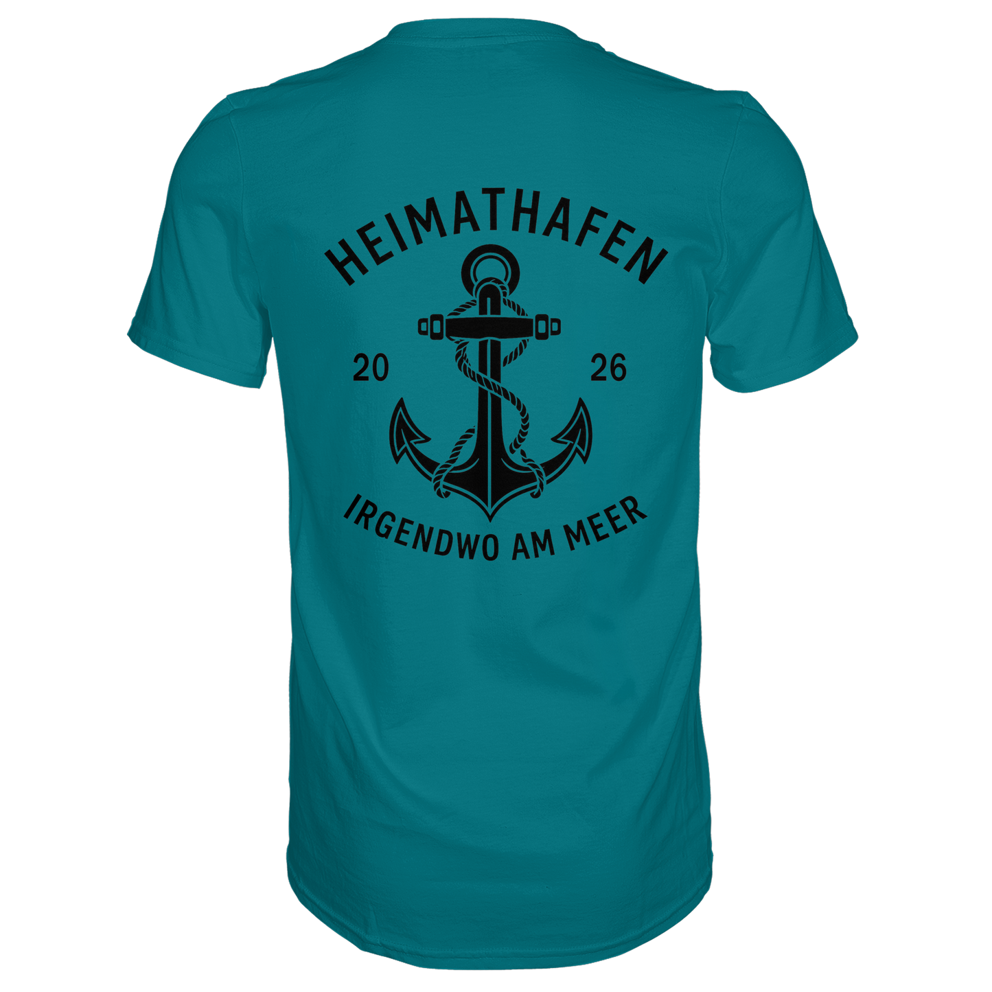 Premium T-Shirt  „Heimathafen“ – mit großem Rückendruck