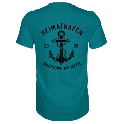 Premium T-Shirt  „Heimathafen“ – mit großem Rückendruck