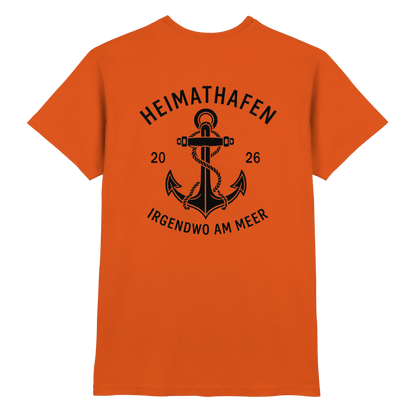 Premium T-Shirt  „Heimathafen“ – mit großem Rückendruck
