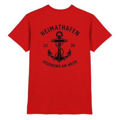 Premium T-Shirt  „Heimathafen“ – mit großem Rückendruck