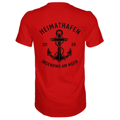 Premium T-Shirt  „Heimathafen“ – mit großem Rückendruck
