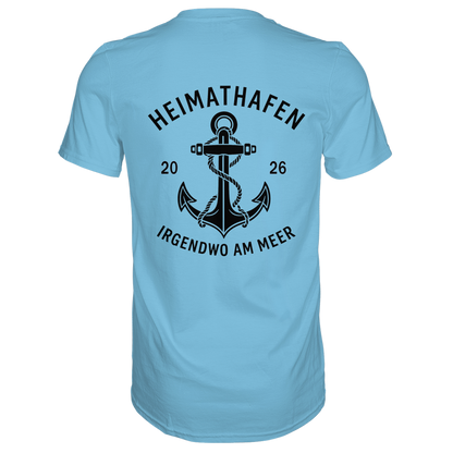 Premium T-Shirt  „Heimathafen“ – mit großem Rückendruck