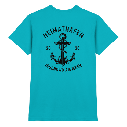 Premium T-Shirt  „Heimathafen“ – mit großem Rückendruck