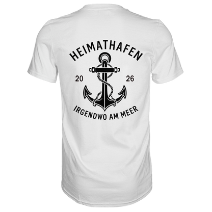 Premium T-Shirt  „Heimathafen“ – mit großem Rückendruck