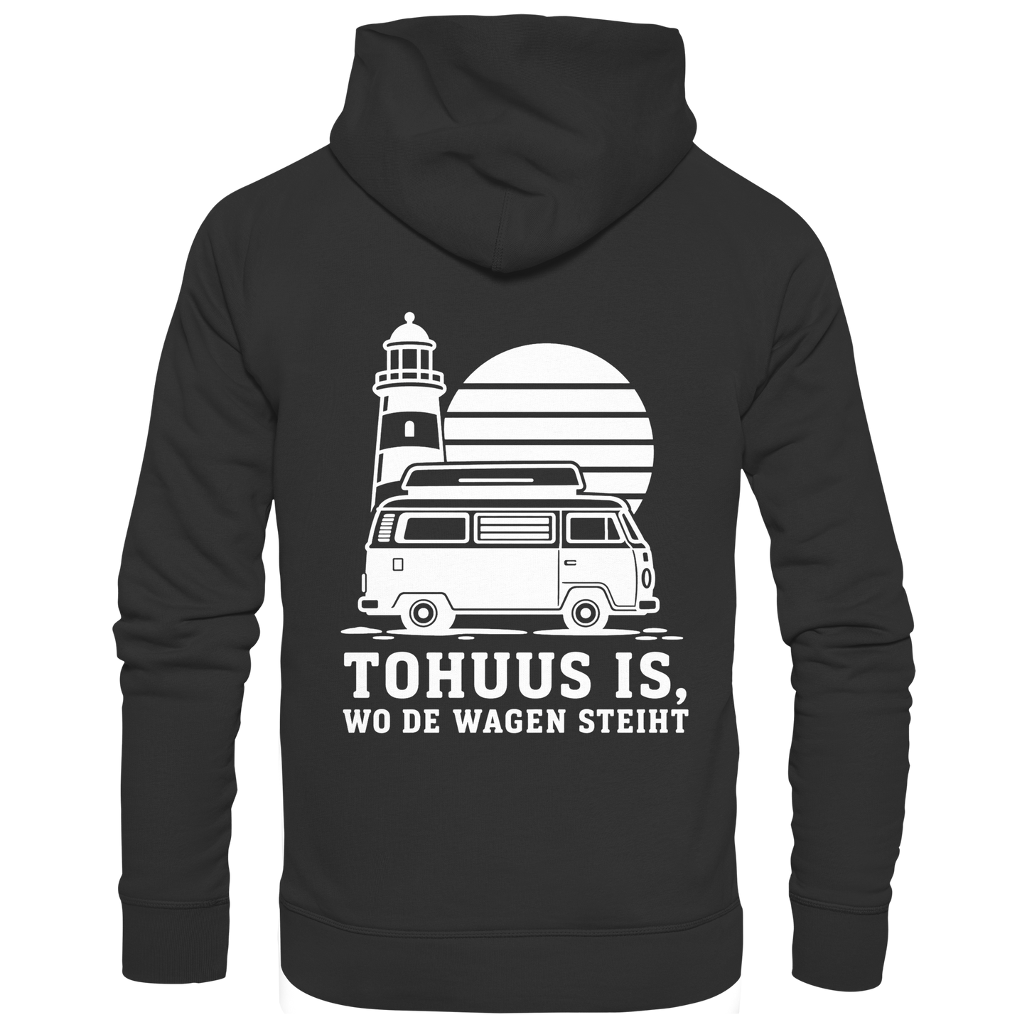 Tohuus is wo de Wagen steiht - Zipper mit weißem Druck