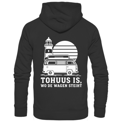 Tohuus is wo de Wagen steiht - Zipper mit weißem Druck