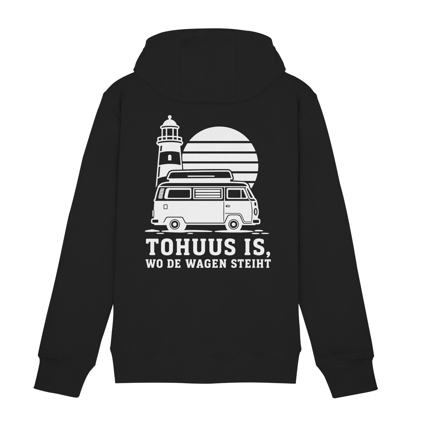 Tohuus is wo de Wagen steiht - Zipper mit weißem Druck