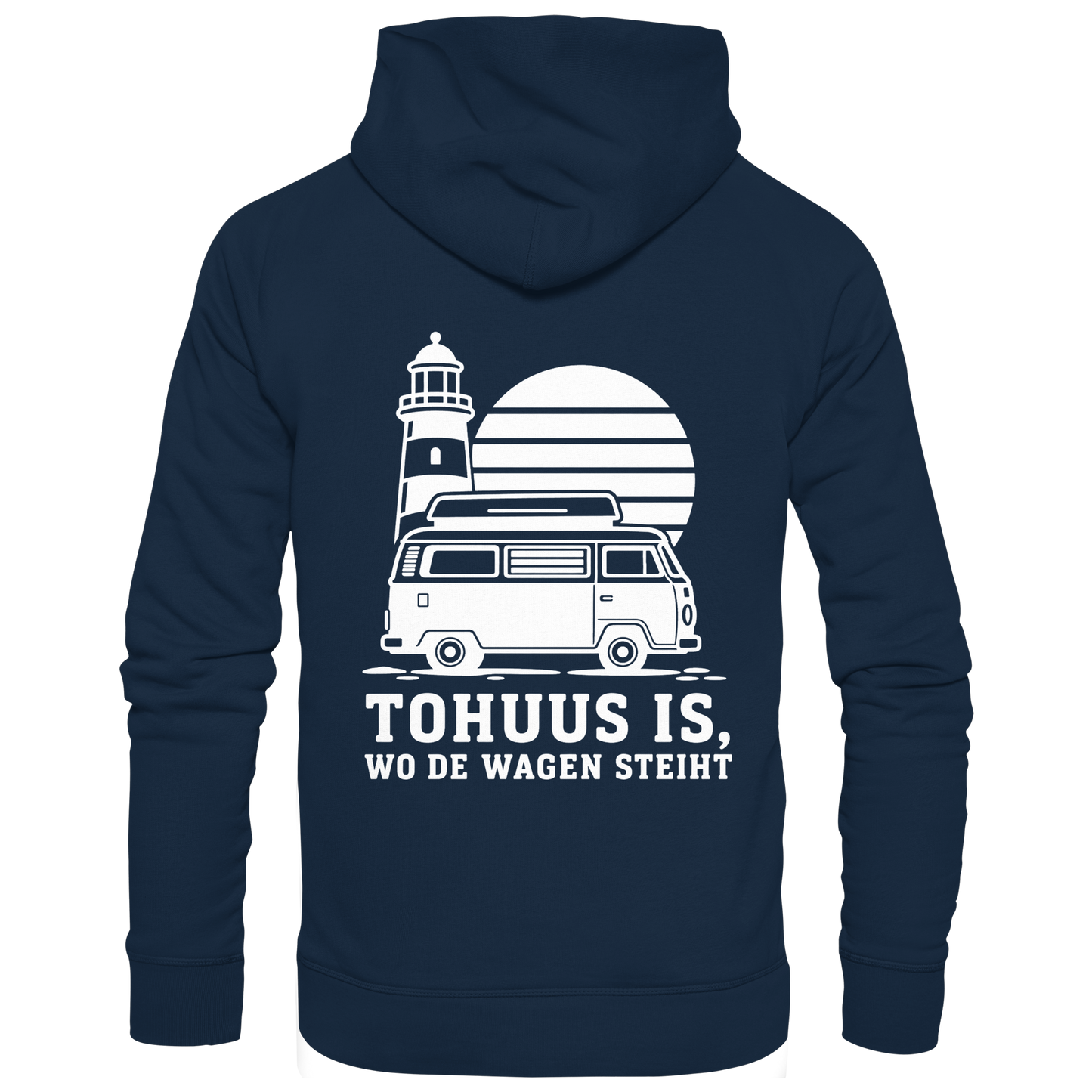Tohuus is wo de Wagen steiht - Zipper mit weißem Druck