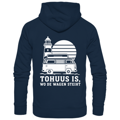 Tohuus is wo de Wagen steiht - Zipper mit weißem Druck