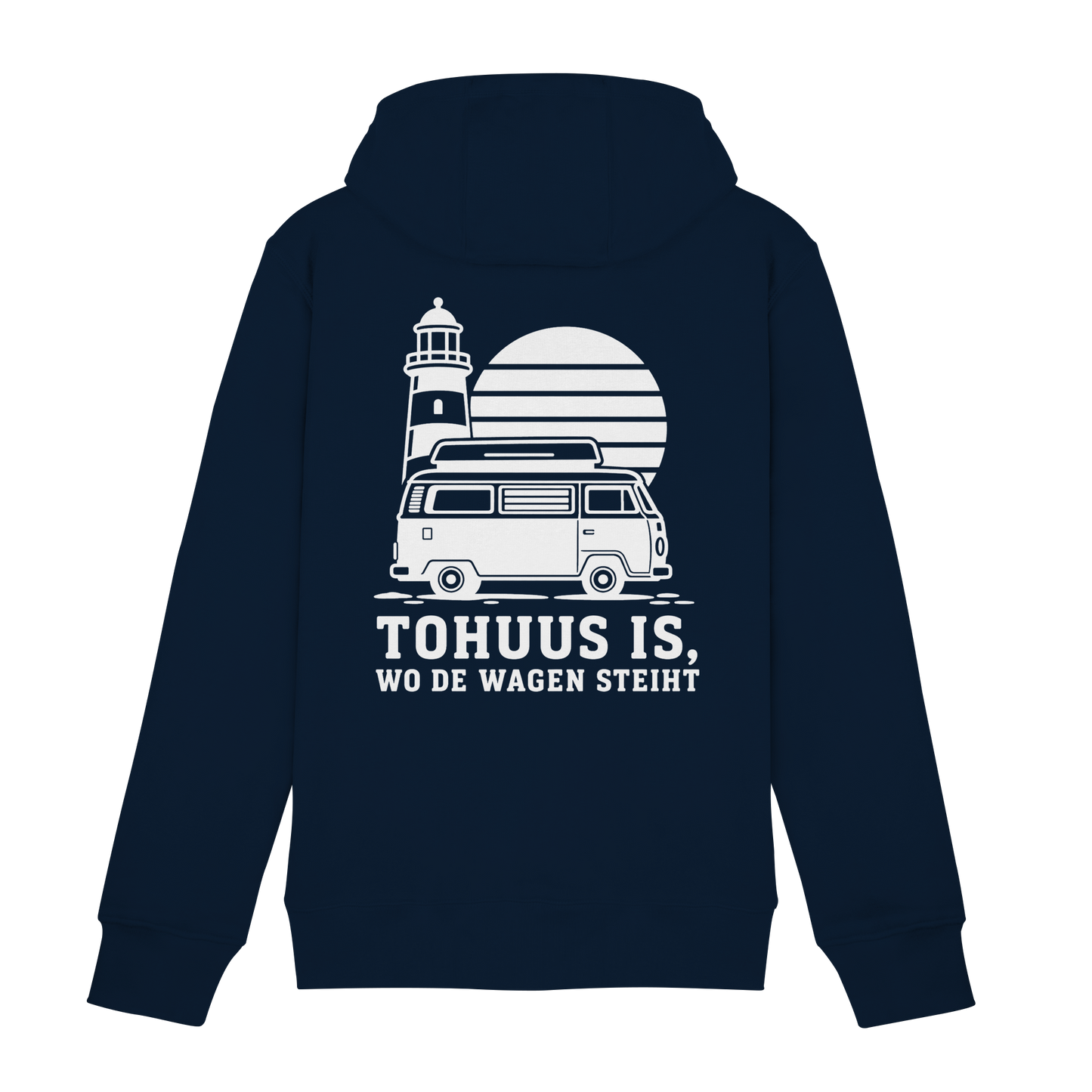 Tohuus is wo de Wagen steiht - Zipper mit weißem Druck