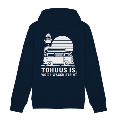 Tohuus is wo de Wagen steiht - Zipper mit weißem Druck