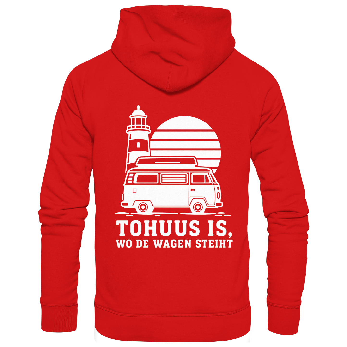Tohuus is wo de Wagen steiht - Zipper mit weißem Druck