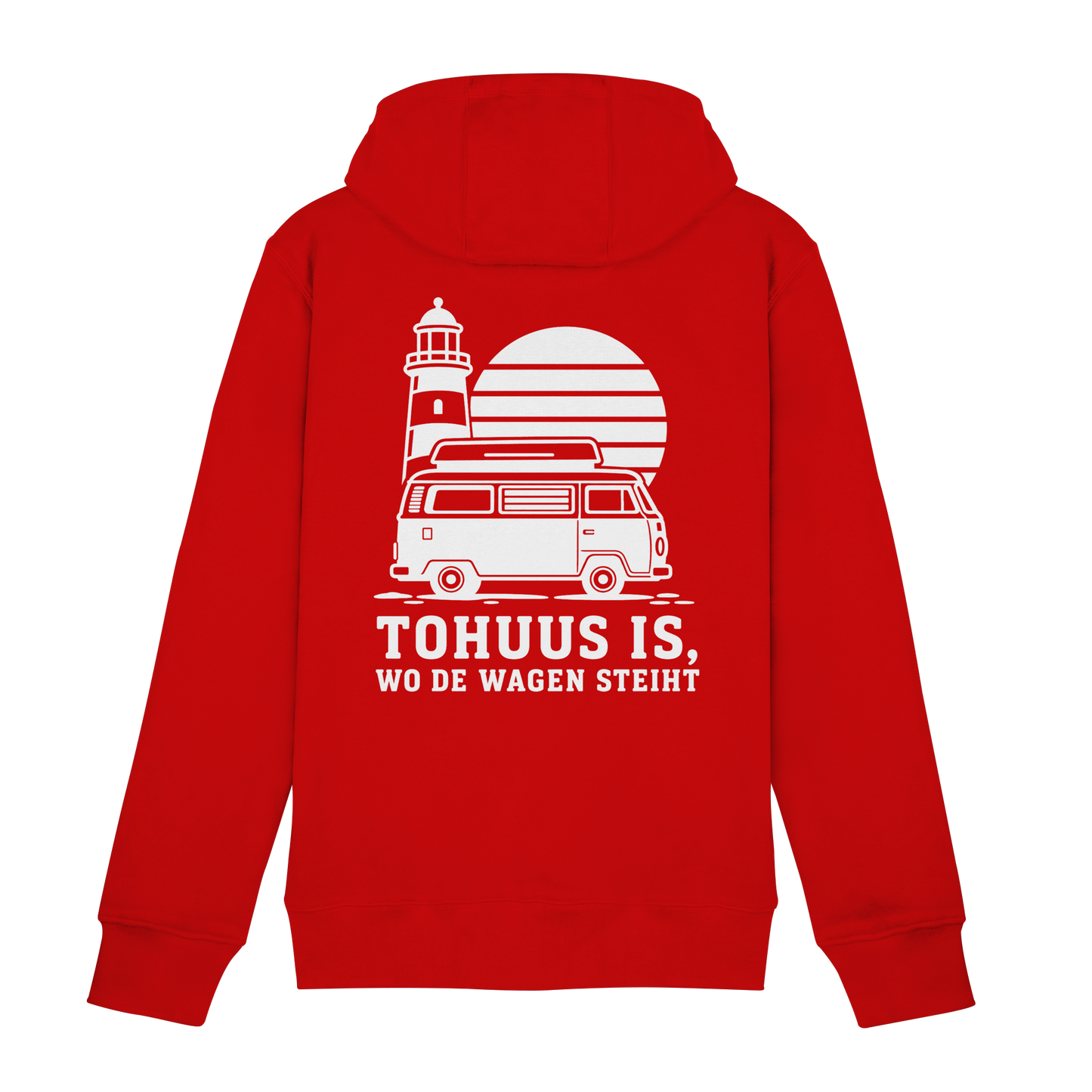 Tohuus is wo de Wagen steiht - Zipper mit weißem Druck