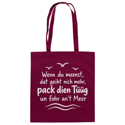 Einkaufsbeutel - fahr ans Meer - Baumwolltasche für kleine Fluchten