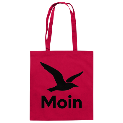 Norddeutsches Moin mit Möwenmotiv  - Baumwolltasche