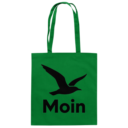 Norddeutsches Moin mit Möwenmotiv  - Baumwolltasche