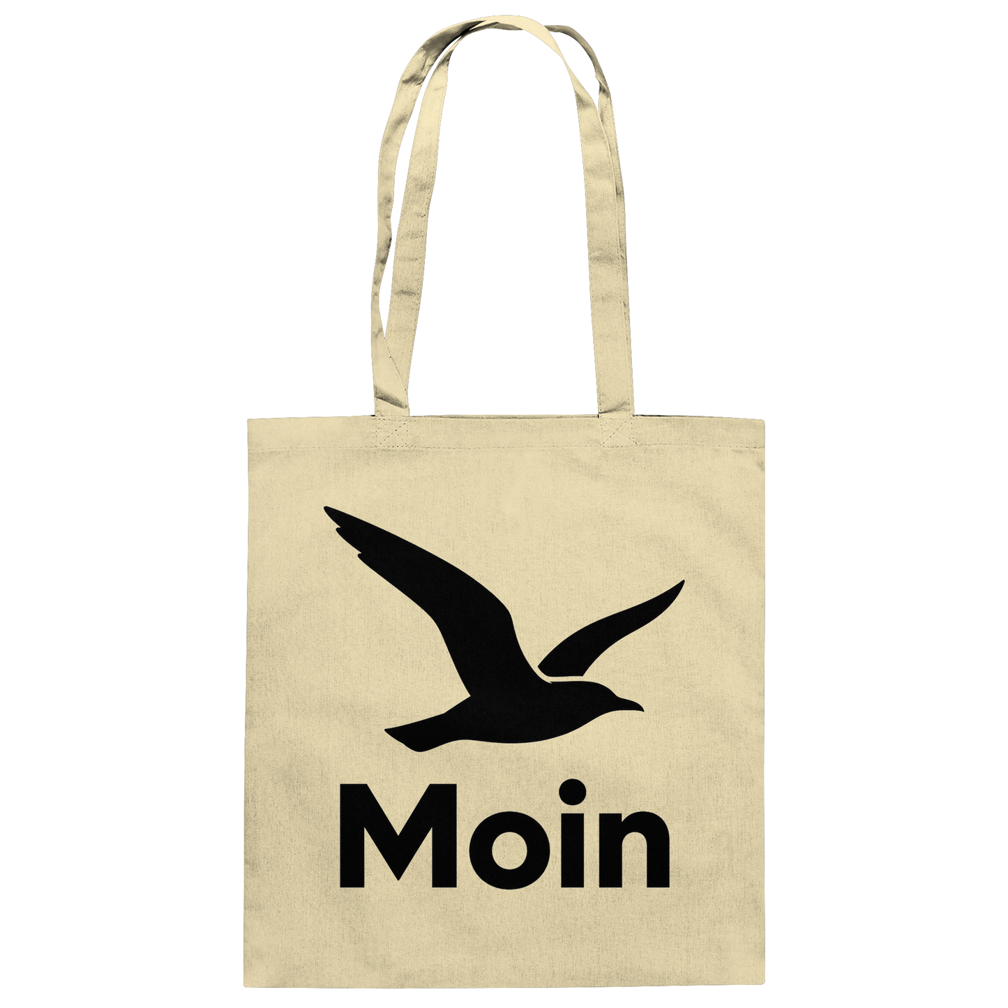 Norddeutsches Moin mit Möwenmotiv  - Baumwolltasche