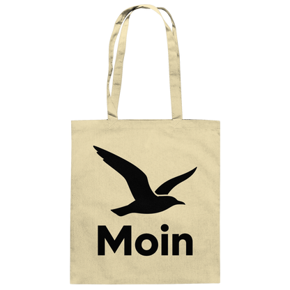 Norddeutsches Moin mit Möwenmotiv  - Baumwolltasche