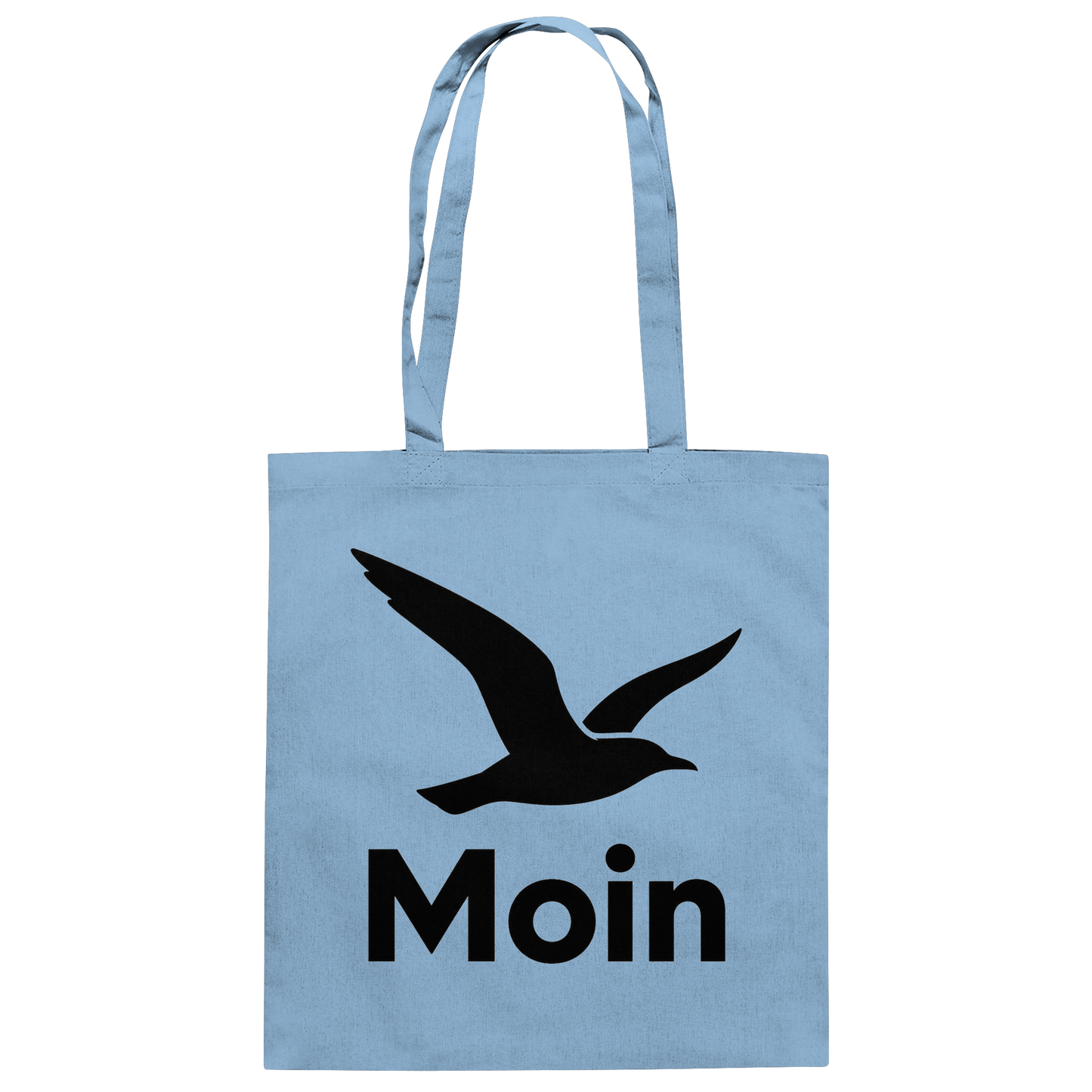 Norddeutsches Moin mit Möwenmotiv  - Baumwolltasche