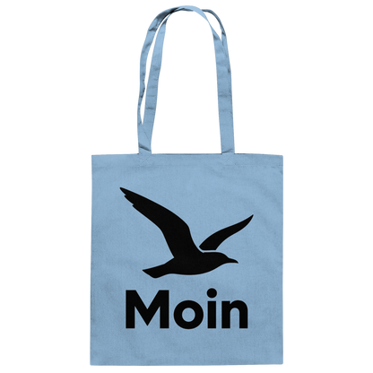Norddeutsches Moin mit Möwenmotiv  - Baumwolltasche