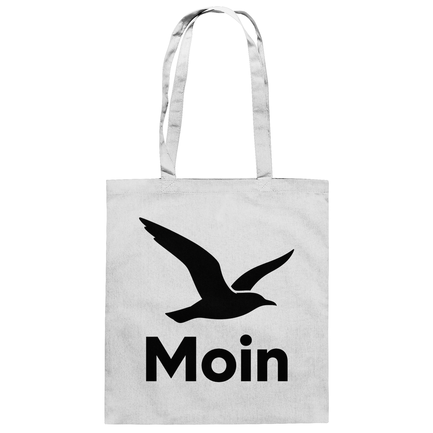 Norddeutsches Moin mit Möwenmotiv  - Baumwolltasche