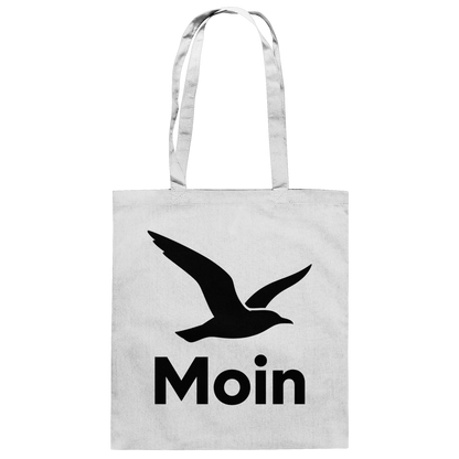 Norddeutsches Moin mit Möwenmotiv  - Baumwolltasche