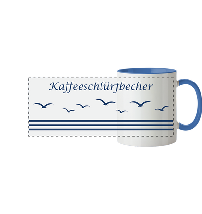 Kaffeeschlürfbecher - Der Pott für den ersten Schluck am Morgen - zweifarbig
