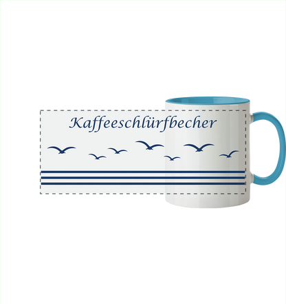 Kaffeeschlürfbecher - Der Pott für den ersten Schluck am Morgen - zweifarbig