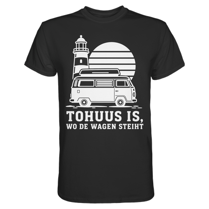 Tohuus is, wo de Wagen steiht – Herren Shirt für Camper und Küstenfans