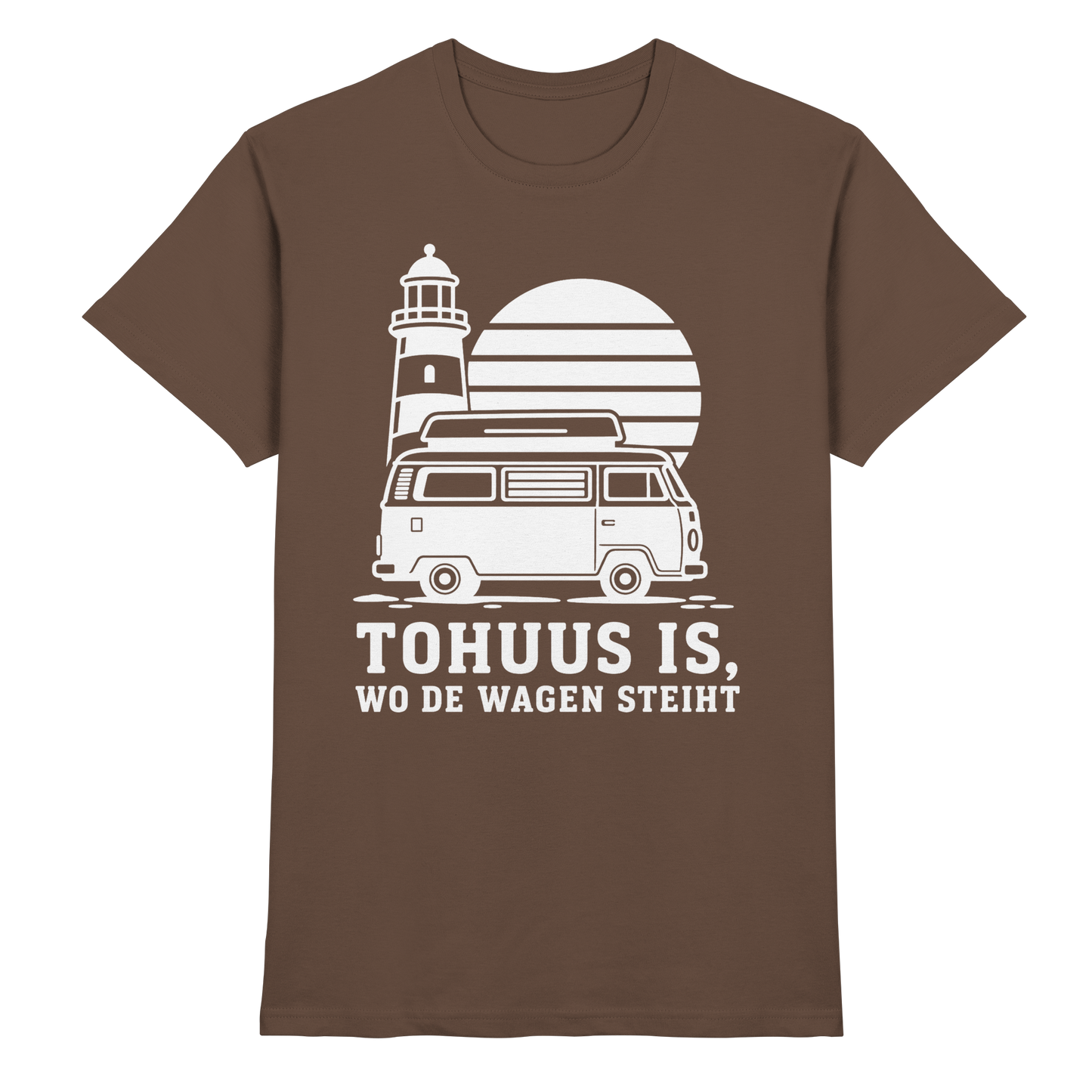 Tohuus is, wo de Wagen steiht – Herren Shirt für Camper und Küstenfans