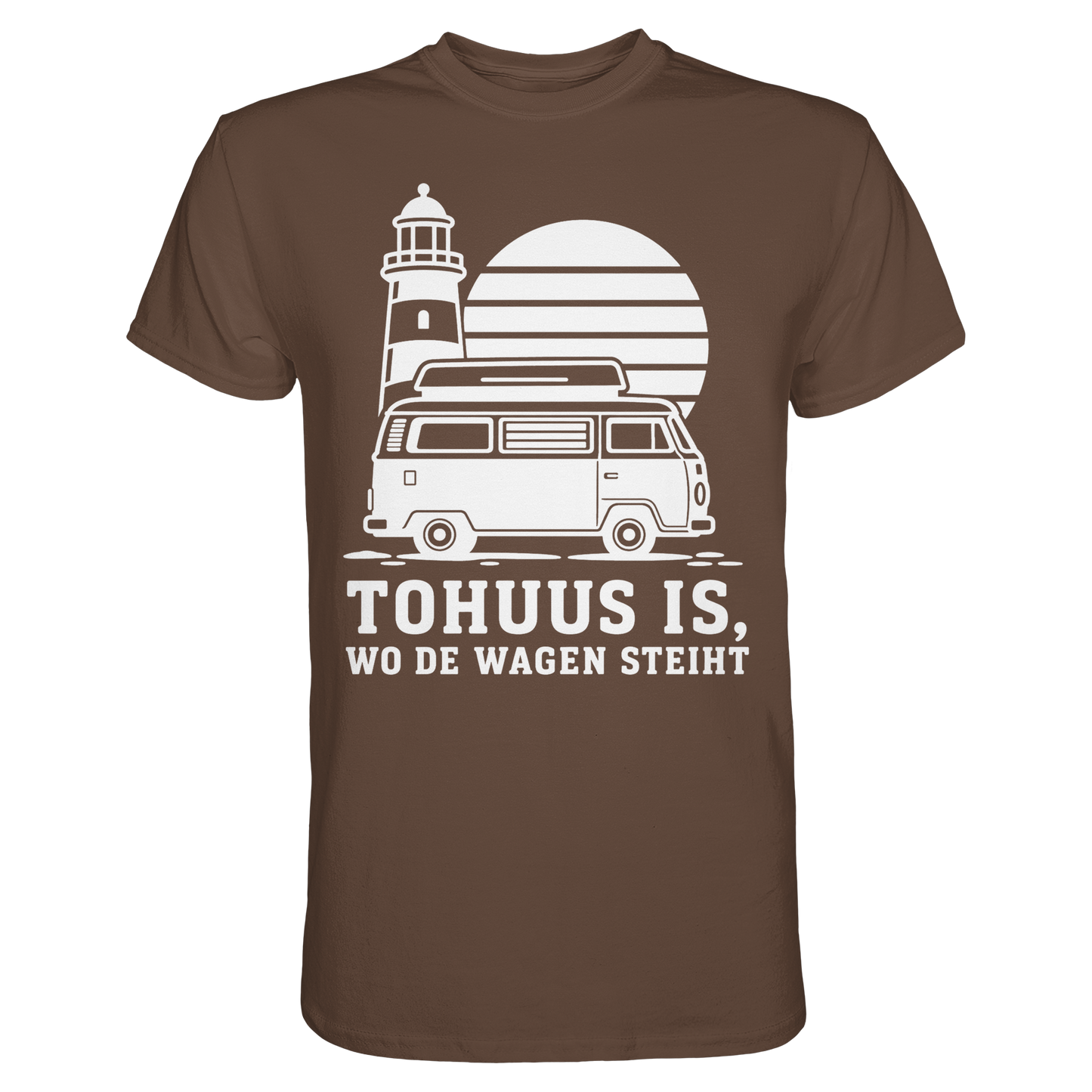 Tohuus is, wo de Wagen steiht – Herren Shirt für Camper und Küstenfans
