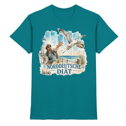 Norddeutsche Diät – Herren Shirt für Fischbrötchen-Fans mit Humor