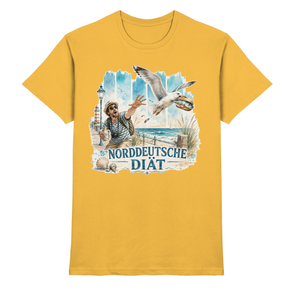 Norddeutsche Diät – Herren Shirt für Fischbrötchen-Fans mit Humor