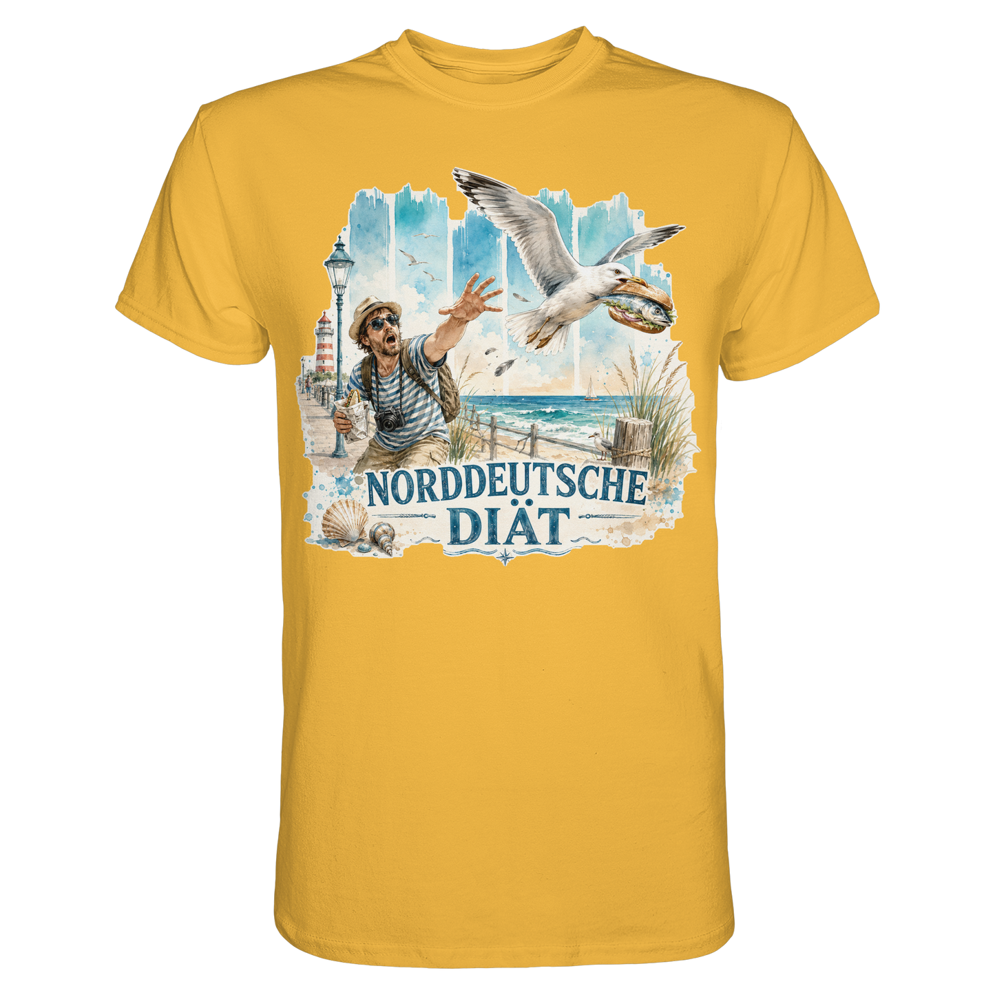 Norddeutsche Diät – Herren Shirt für Fischbrötchen-Fans mit Humor