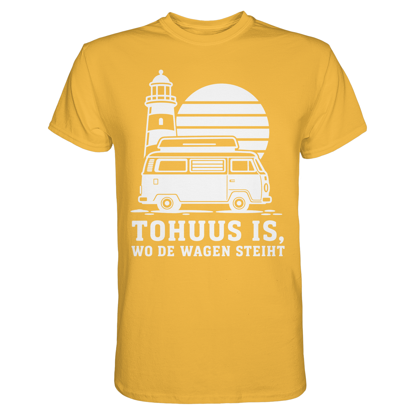 Tohuus is, wo de Wagen steiht – Herren Shirt für Camper und Küstenfans